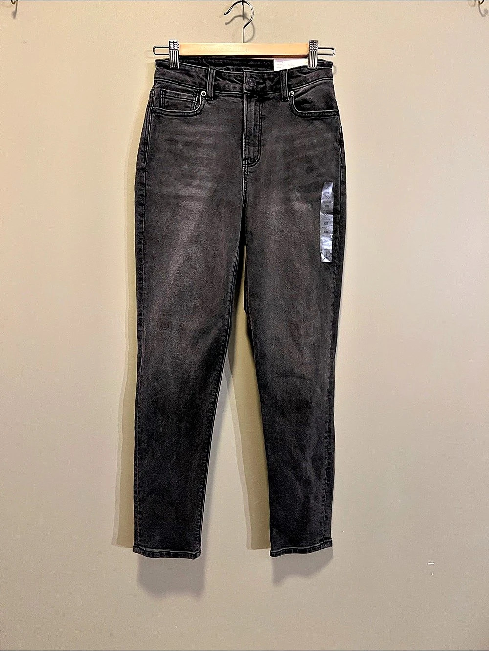 American Eagle Mom Jean High Rise Black Jeans Waist 24W NWT